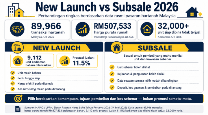 Perbandingan new launch vs subsale property Malaysia 2026